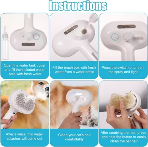 merkloos Cat Steam Brush - 3 in 1 - Long & Short Hair - Cat Steam Brush - Steam Brush For Cat - Steam Brush Cat - Steamy Brush Cat (9502561724599)