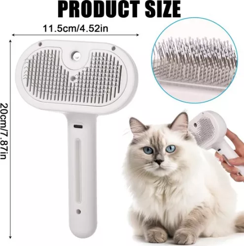 merkloos Cat Steam Brush - 3 in 1 - Long & Short Hair - Cat Steam Brush - Steam Brush For Cat - Steam Brush Cat - Steamy Brush Cat (9502561724599)
