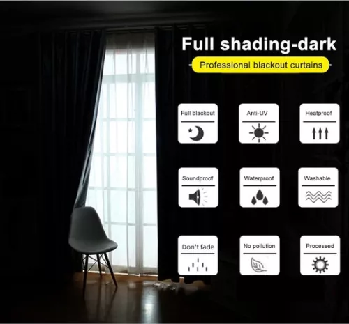 merkloos Blackout Fabric 300x145cm - Portable Blackout Roller Blind - Temporary Blackout Curtains with Velcro - Soft Ruler - Self-adhesive Tapes blackout curtains (8785297279224)