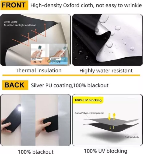 merkloos Blackout Fabric 300x145cm - Portable Blackout Roller Blind - Temporary Blackout Curtains with Velcro - Soft Ruler - Self-adhesive Tapes blackout curtains (8785297279224)