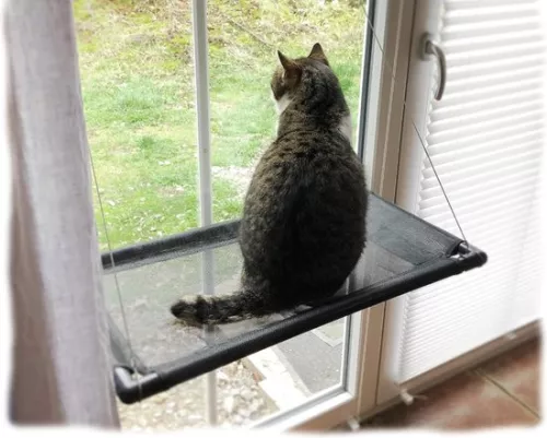 merkloos Cat hammock window | Up to 23kg | Window hammock Cat | Cat basket for large cats | Strong cat hammock with suction cups (6152512856874)