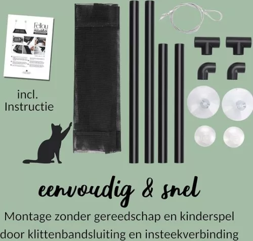 merkloos Cat hammock window | Up to 23kg | Window hammock Cat | Cat basket for large cats | Strong cat hammock with suction cups (6152512856874)