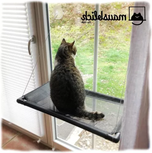 merkloos Cat hammock window | Up to 23kg | Window hammock Cat | Cat basket for large cats | Strong cat hammock with suction cups (6152512856874)