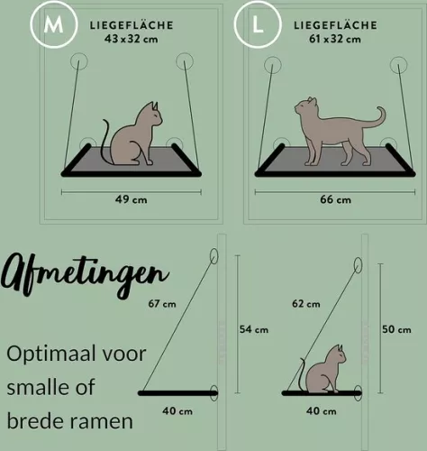 merkloos Cat hammock window | Up to 23kg | Window hammock Cat | Cat basket for large cats | Strong cat hammock with suction cups (6152512856874)