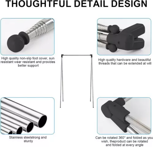 merkloos Foldable Clothes Rack - Portable and Stable - Suitable for Home and Travel (9507165458727)