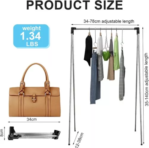 merkloos Foldable Clothes Rack - Portable and Stable - Suitable for Home and Travel (9507165458727)