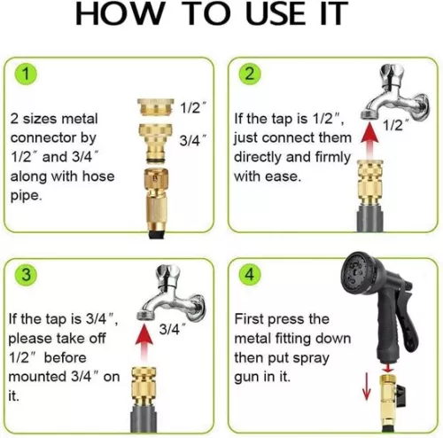 merkloos Expandable Garden Hose with Spray Nozzle - Multifunctional - 50FT (9507638881236)