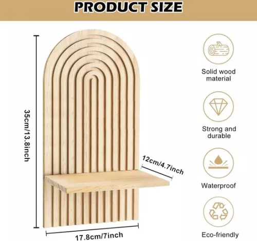 merkloos Decorative Wooden Cutting Board Wall Shelf Bohemian Style Kitchen Board Wood - Set of 2 (8785310314116)