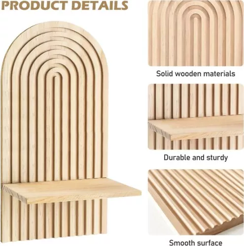 merkloos Decorative Wooden Cutting Board Wall Shelf Bohemian Style Kitchen Board Wood - Set of 2 (8785310314116)