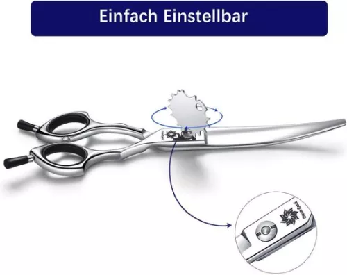 merkloos 65 Inch Professional Curved Dog Grooming Scissors - Curve Scissors for Cat and Small Dog - Trimming and Cutting - Black-Down Curved (8785302532184)