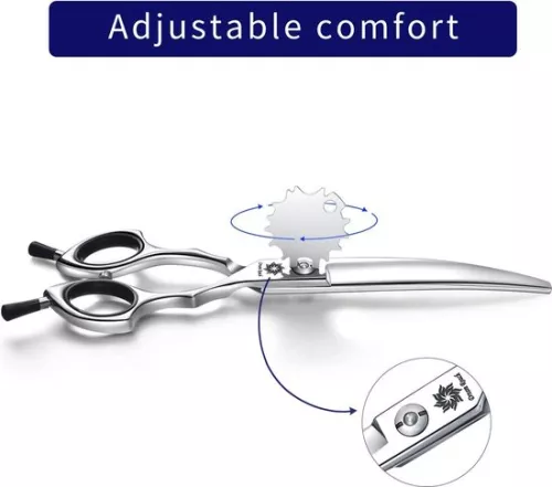 merkloos 65 Inch Professional Curved Dog Grooming Scissors - Curve Scissors for Cat and Small Dog - Trimming and Cutting - Black-Down Curved (8785302532184)