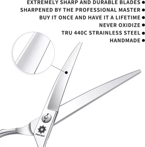 merkloos 65 Inch Professional Curved Dog Grooming Scissors - Curve Scissors for Cat and Small Dog - Trimming and Cutting - Black-Down Curved (8785302532184)