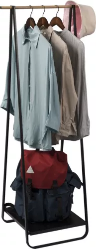 Kamyra® Clothes rack Metal - Clothes hangers / Coat rack - Wood / black 45x54x141 cm