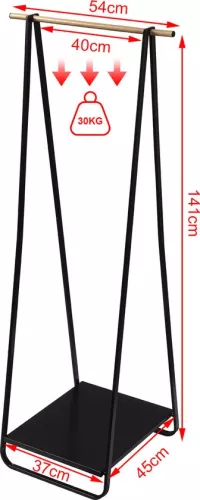 KAMYRA Kamyra® Clothes rack Metal - Clothes hangers / Coat rack - Wood / black 45x54x141 cm (6095553794753)