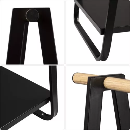 KAMYRA Kamyra® Clothes rack Metal - Clothes hangers / Coat rack - Wood / black 45x54x141 cm (6095553794753)