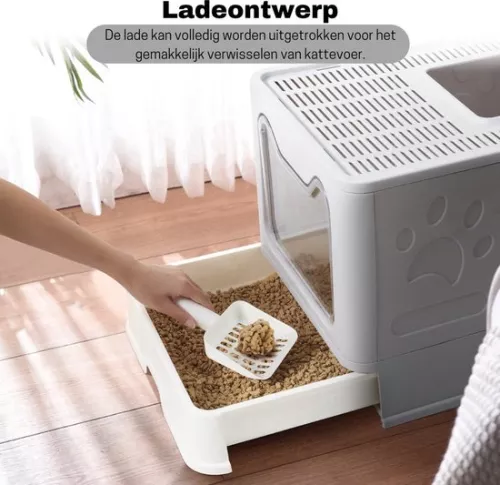 merkloos Cat Litter Box - Self Cleaning Litter Box - Cat Toilet with Tray (6097425421446)