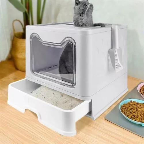 merkloos Cat Litter Box - Self Cleaning Litter Box - Cat Toilet with Tray (6097425421446)
