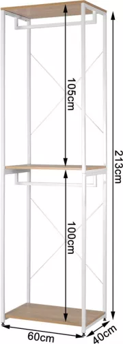 merkloos Simple Coat Rack - Modern Clothes Rack - Shoe Rack - Clothing Rack - Clothing Storage Rack - Wood - Brown/Black (8785276028003)