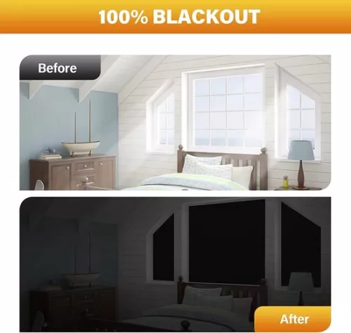 Ulisem Curtain - Blackout Cloth - Blackout Curtains - Portable Blackout Fabric - With 20 Velcro - Temporary Blackout Curtains - 240 x 145 cm - Cut to Fit Any Window Blackout (0000810892116)