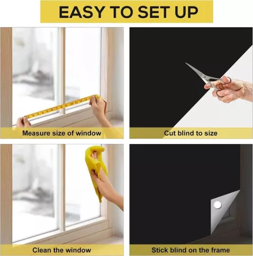 Ulisem Curtain - Blackout Cloth - Blackout Curtains - Portable Blackout Fabric - With 20 Velcro - Temporary Blackout Curtains - 240 x 145 cm - Cut to Fit Any Window Blackout (0000810892116)