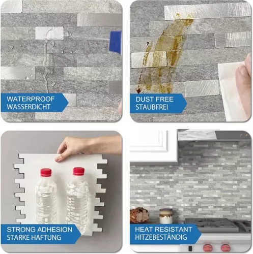 merkloos 3D Marble Tile Stickers for Kitchen and Bathroom - Waterproof and Self-Adhesive (6152644666631)