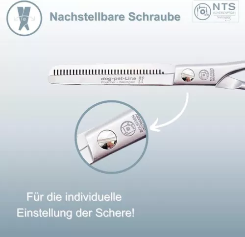 merkloos Dog scissors/coat scissors - Stainless steel matt satin finish • Fell modelling scissors (teeth on one side) thinning scissors (teeth on both sides) (60-30ZE = 15 cm 30 teeth on one side) (6151833257216)