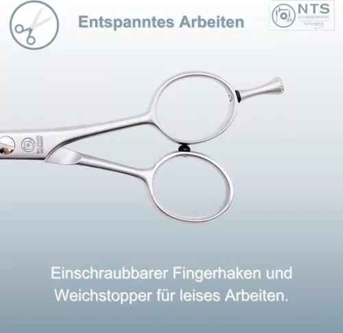 merkloos Dog scissors/coat scissors - Stainless steel matt satin finish • Fell modelling scissors (teeth on one side) thinning scissors (teeth on both sides) (60-30ZE = 15 cm 30 teeth on one side) (6151833257216)