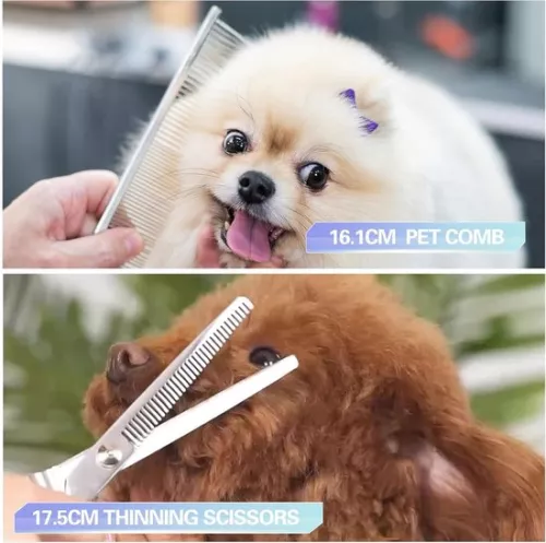 merkloos Scissors Set for Dogs and Cats Including Thinning Scissors, Curved Scissors, and Grooming Comb (6151833230233)