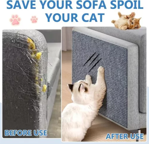 merkloos Scratching mat - Climbing mat for cats DIY self-adhesive - cut to size - wall and corner - protects carpets and sofas (6152915326387)