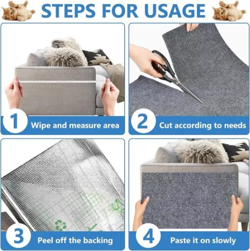 merkloos Scratching mat - Climbing mat for cats DIY self-adhesive - cut to size - wall and corner - protects carpets and sofas (6152915326387)