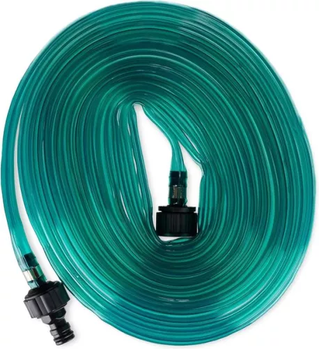 Flat Spray Hose 15 Meters - Drip Hose with Holes for Garden - Irrigation Hose Green