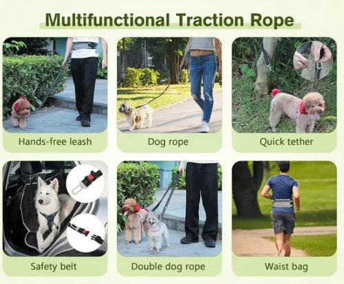 Mrs. Jones Mrs. Jones Hands-Free Dog Leash with Pouch - Fanny Pack for Walking, Jogging, Cycling, Running - Up to 220 lbs. (8721254397013)