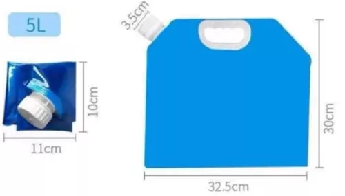 merkloos Water bag 5 Liters - Foldable - Closing cap - Camping - Outdoor - Football - Sports - Camping - Water bags (9503617751293)