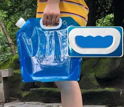 merkloos Water bag 5 Liters - Foldable - Closing cap - Camping - Outdoor - Football - Sports - Camping - Water bags (9503617751293)