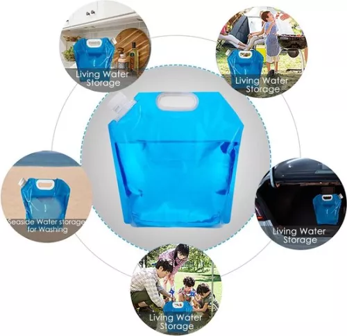 merkloos Water bag 5 Liters - Foldable - Closing cap - Camping - Outdoor - Football - Sports - Camping - Water bags (9503617751293)