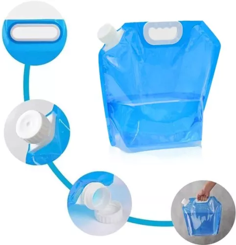 merkloos Water bag 5 Liters - Foldable - Closing cap - Camping - Outdoor - Football - Sports - Camping - Water bags (9503617751293)