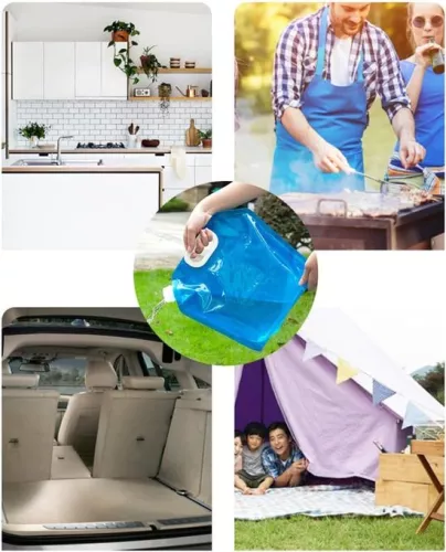 merkloos Water bag 5 Liters - Foldable - Closing cap - Camping - Outdoor - Football - Sports - Camping - Water bags (9503617751293)