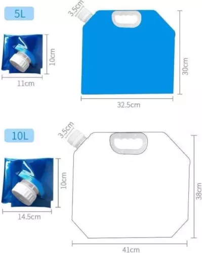 merkloos Water bag 5 Liters - Foldable - Closing cap - Camping - Outdoor - Football - Sports - Camping - Water bags (9503617751293)