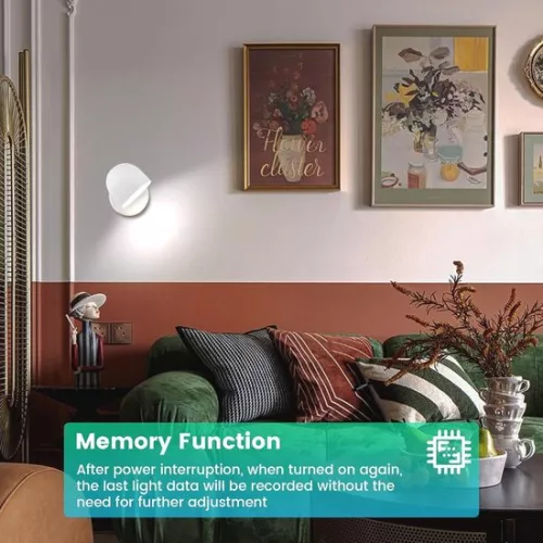 merkloos Dimmable LED Wall Lamp with Touch Control and 360° Adjustability - Warm White Light for Home Use (4800325316109)