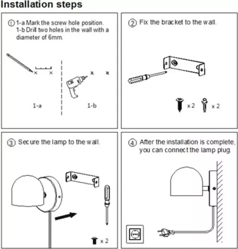merkloos Dimmable LED Wall Lamp with Touch Control and 360° Adjustability - Warm White Light for Home Use (4800325316109)