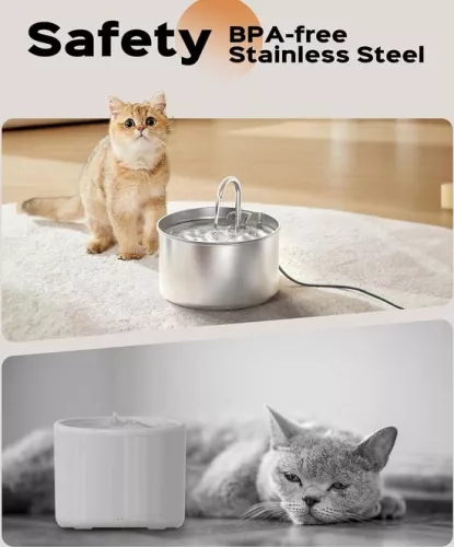 merkloos Water Fountain Stainless Steel - Cat Water Fountain (6152919951943)