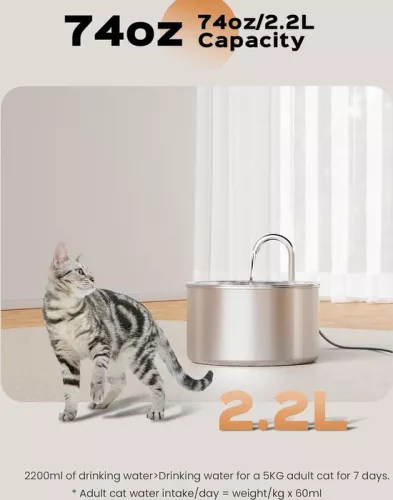 merkloos Water Fountain Stainless Steel - Cat Water Fountain (6152919951943)