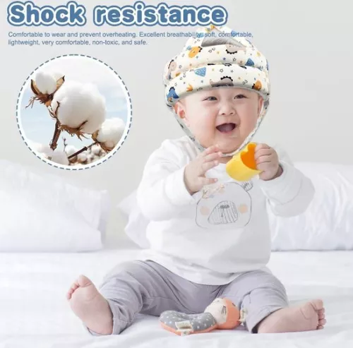 merkloos First running helmet - blue dinosaur - adjustable safety helmet for children from 6 to 36 months. (6152351017023)