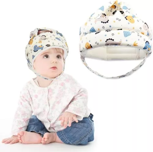 First running helmet - blue dinosaur - adjustable safety helmet for children from 6 to 36 months.
