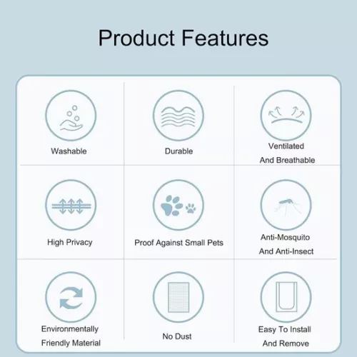 merkloos Reinforced cat screen door, soft screen door with zipper, anti-theft door, anti-mosquito, thickened anti-cat mesh, suitable for living room, kitchen, bedroom, black, 80x200cm (8410900044868)