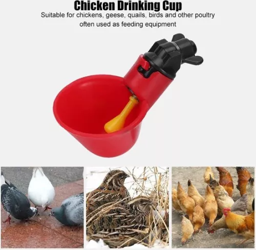 merkloos Automatic Red Water Bowl Quail Chicken Drinking Cup Nipple - 10 Pieces . (6151922275268)