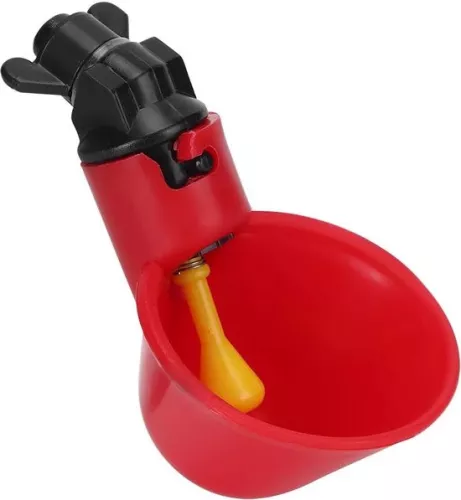 Automatic Red Water Bowl Quail Chicken Drinking Cup Nipple - 10 Pieces .
