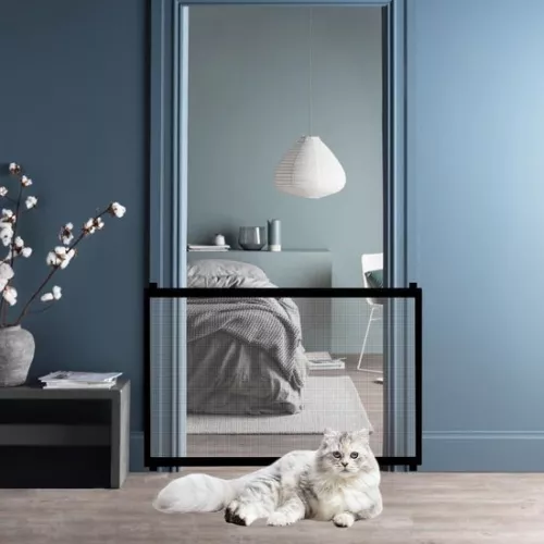 Door gate 180 × 78 cm - Dog barrier - Stair protection roller blind - Door protection roller blind - No drilling - Babies - Pets - Cats - Dogs