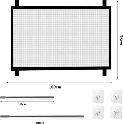 merkloos Door gate 180 × 78 cm - Dog barrier - Stair protection roller blind - Door protection roller blind - No drilling - Babies - Pets - Cats - Dogs (8785305961004)