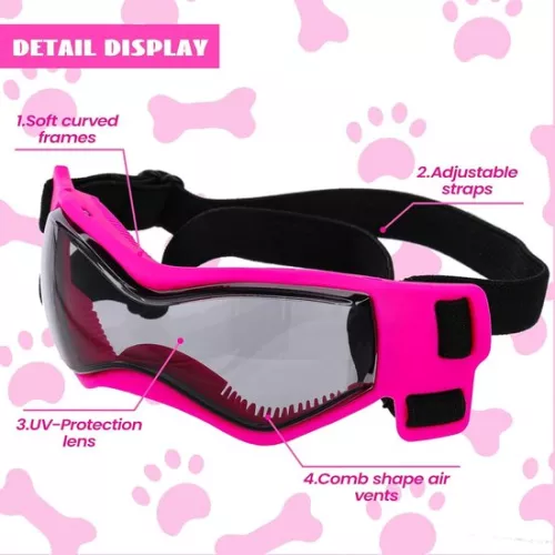 merkloos Dog Eye Protection Glasses, Dog Sunglasses, Easy to Put On, Stylish Glasses for Small/Medium Dogs，S，Black (8410900044684)